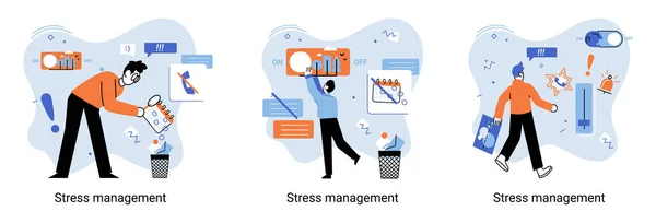 Stress Management Abstract Metaphor Pressure Control Depression Emotional Tension Mental — 스톡 벡터