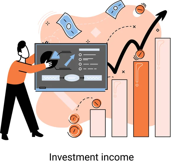 Investeringen Sparen Van Geld Financieren Groei Business Concept Metafoor Analyseert — Stockvector