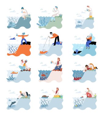 Vahşi doğada deniz yaşamını incelemek ve korumak için, vahşi hayvanların yaşam koşullarını incelemek için. Ekolojik araştırmacılar, denizdeki balıkları inceleyen bilim adamları üzerinde deneyler yapıyor.