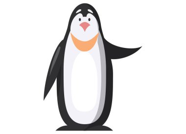 Uzun gagalı ve kısa bacaklı kral penguen, balık yer ve yüzer. Büyük siyah beyaz deniz kuşu. Antarktika 'da yaşayan bir hayvan. Yüzen kuş, beyaz arka planda izole edilmiş deniz hayvanı.