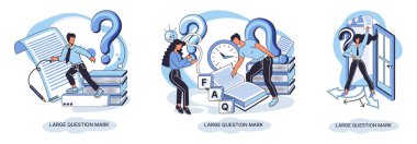 Ladge soru işareti metaforu. Sorun ve çözüm konsepti, soru işareti. Soru sor ve cevapları al. Çevrimiçi destek merkezi. Karmaşık sorunları çözmek, neden forum imzalamak. SSS sık sık yardım istedi.