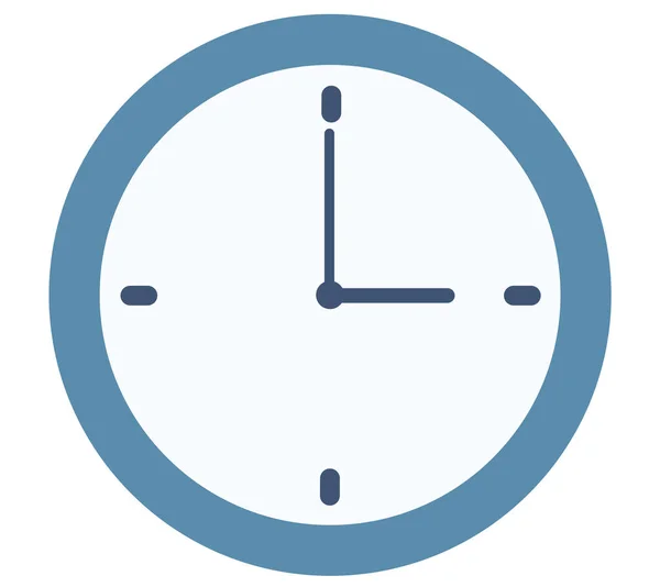 Clásico Icono Reloj Azul Redondo Pared Aislado Indicador Tiempo Fondo — Archivo Imágenes Vectoriales