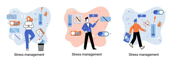 Stress Management Abstract Metaphor Pressure Control Depression Emotional Tension Mental — стоковый вектор