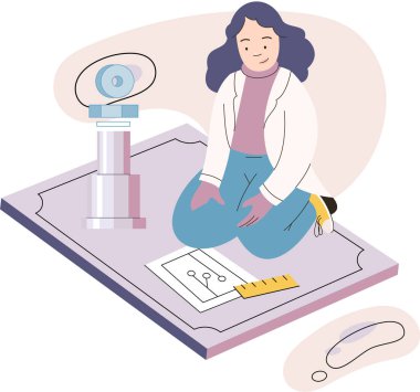 Kadın mühendis makine şemasını inceliyor. Yapay zeka, fabrika endüstriyel sistem yazılımı. Üretim, otomatikleştirilmiş üretim endüstrisi. Akıllı üretim, geliştirme konsepti