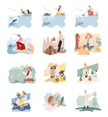 Hayvanları doğal ortamında inceleyen bir zoolog. Flora ve Fauna 'yı araştıran bir bilim adamı. Vahşi doğaya vahşi hayvan koruma gezisi. Vahşi hayattaki vahşi hayvanların yaşam koşullarını incelemek