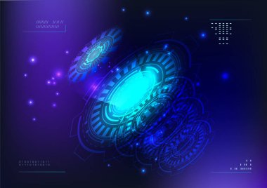 Abstract Scientific Future Technology Background. For Business Presentation. Flyer, Poster Vector Illustration Concept 