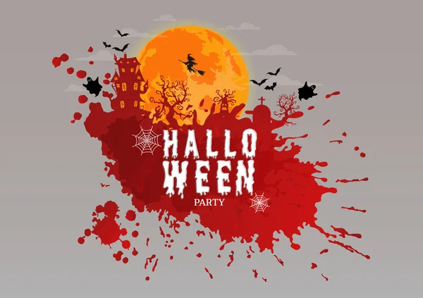 Fundo Halloween Feliz Assustador Tratar Enganar Vetor Ilustrador —  Vetores de Stock