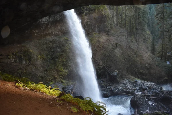 Paisaje Hermosa Cascada Bosque Durante Otoño — Foto de Stock