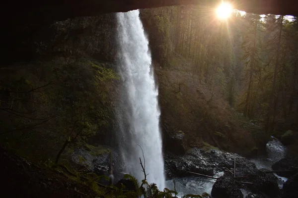 Landschaft Des Schönen Wasserfalls Wald Herbst — Stockfoto