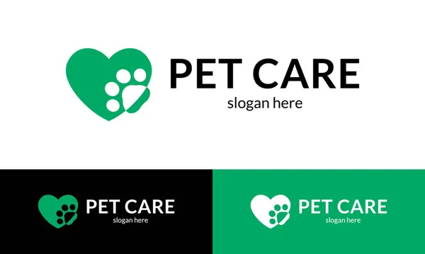 Logotipo Cuidados Pet Ilustração Vetorial — Vetor de Stock