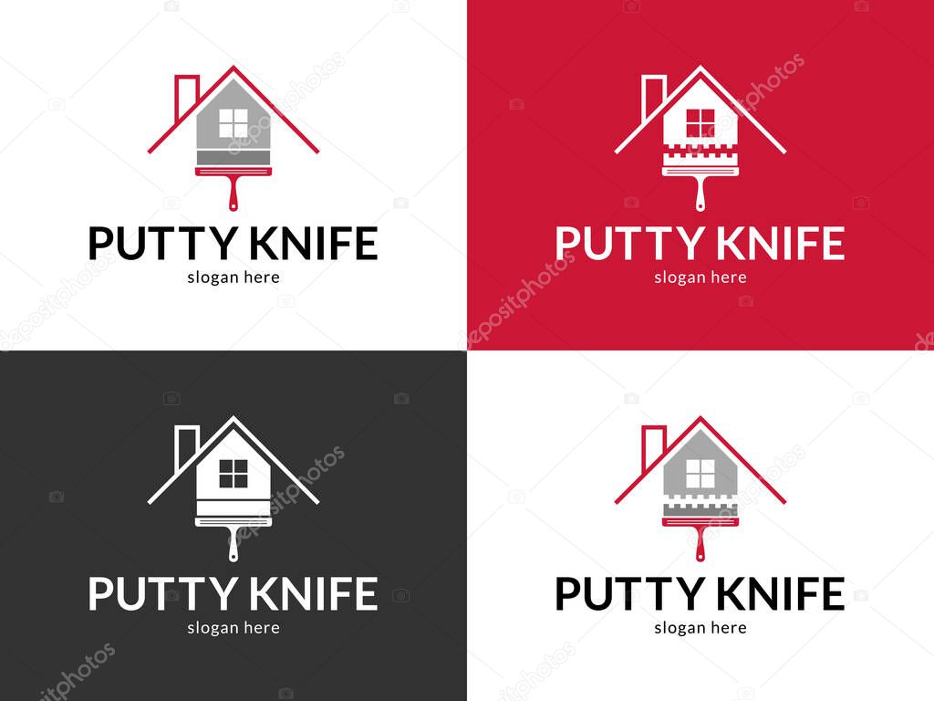 Modern putty knifes logo. Vector illustration.