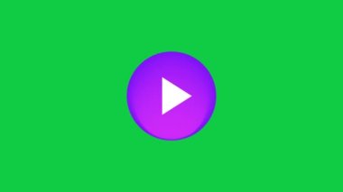 Mor çalma düğmesi canlandırması. 4k çözünürlüğü.