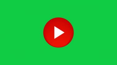 Kırmızı oynat düğmesi canlandırması. 4k çözünürlüğü.