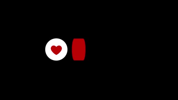 Elegant Donate Button Heart Icon Animation Resolution — Stock Video