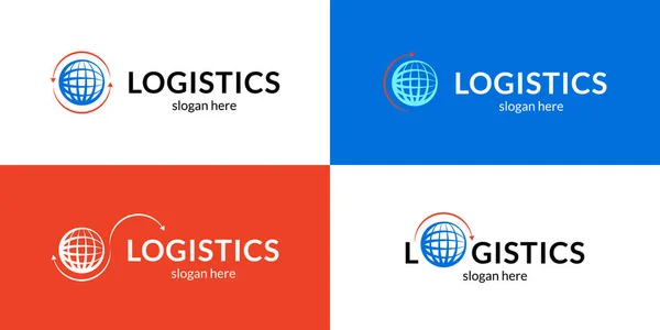 Lojistik logosu ayarlandı. Vektör illüstrasyonu.