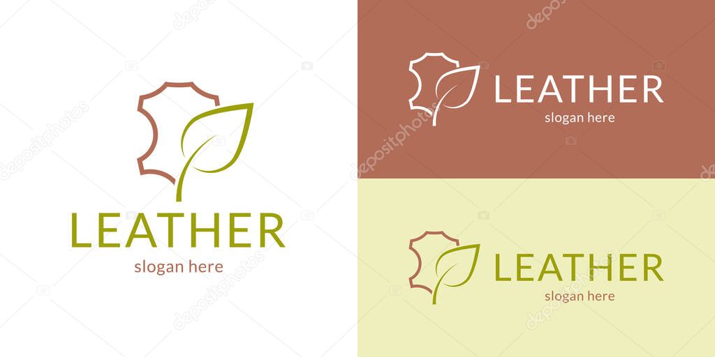 Vegan leather logo. Vector illustration.