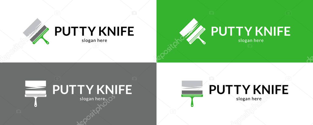 Stylish putty knifes logo. Vector illustration.