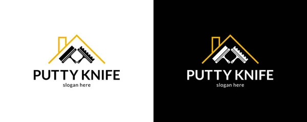 Beautiful Putty Knifes Logo Vector Illustration — 图库矢量图片