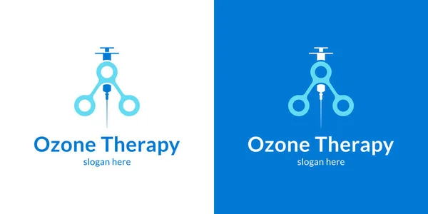 Yaratıcı ozon terapi logosu. Vektör illüstrasyonu.