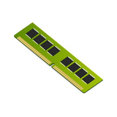 Isometric RAM bellek modülü simgesi. Vektör illüstrasyonu.