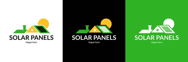Abstract Solar Panels Installation Logo Vector Illustration — стоковый вектор