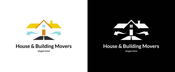 Schöne Haus Und Gebäude Mover Symbol Vektorillustration — Stockvektor