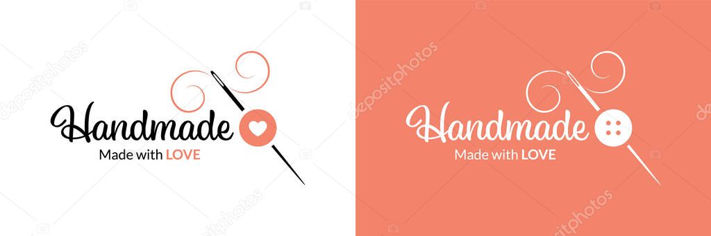 Elegant handmade symbol. Vector illustration.
