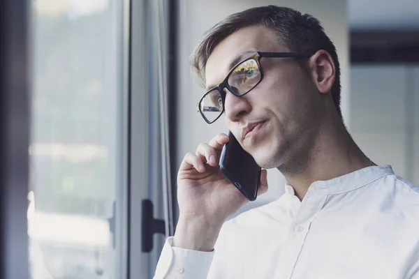 Businessman Having Phone Call Disappointed Bored — Fotografie, imagine de stoc