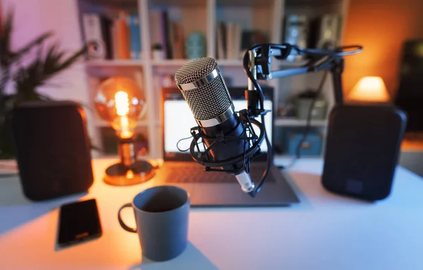 Home Station Recording Podcasts Concept New Job Possibilities Career Future — Stock Photo, Image
