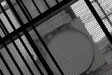 metal line of modern black white industrial architecture abstract background.	