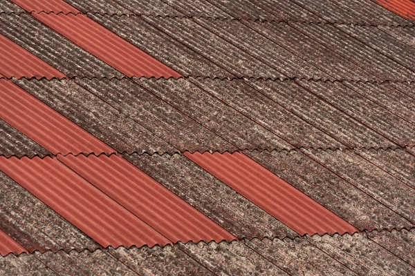 Old Texture Old Red Grey Roof Top Architecture Background — Stock fotografie