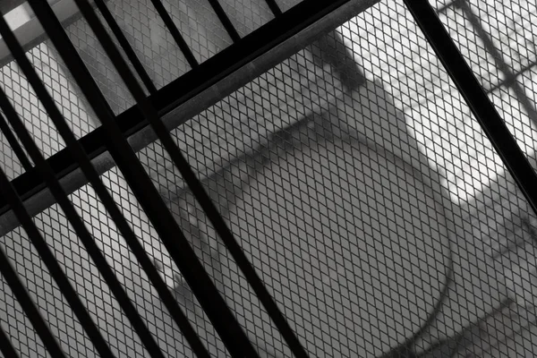 metal line of modern black white industrial architecture abstract background.	