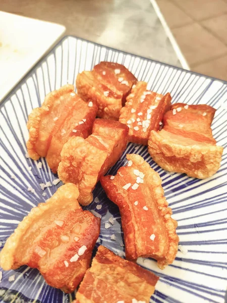 Torreznos Comida Típica Tapas Fritas Soria Espanha Torrezno Tapa Conceito — Fotografia de Stock