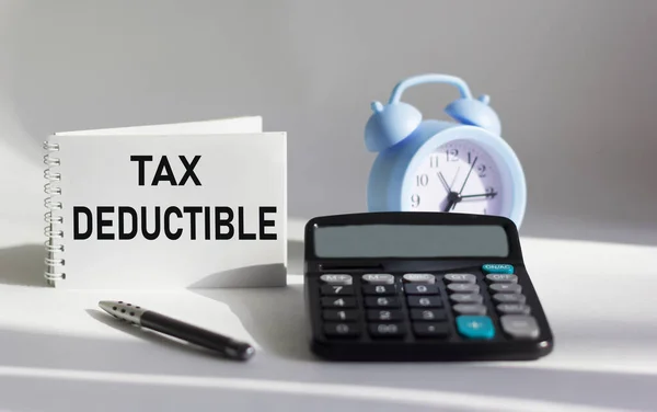 Notizblock Mit Text Tax Deductible Business Konzept Bild Mit Weichem — Stockfoto
