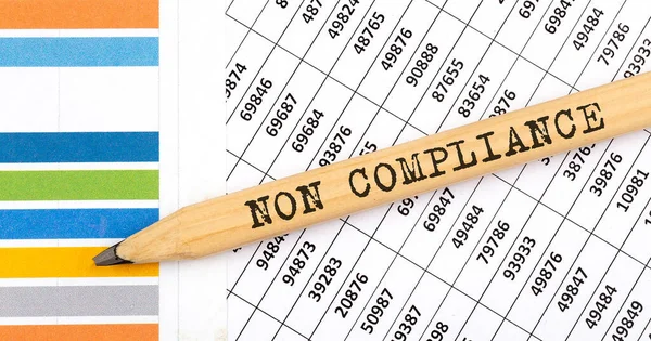 Business Concept Non Compliance Text Pencil Chart Background — Stock Photo, Image