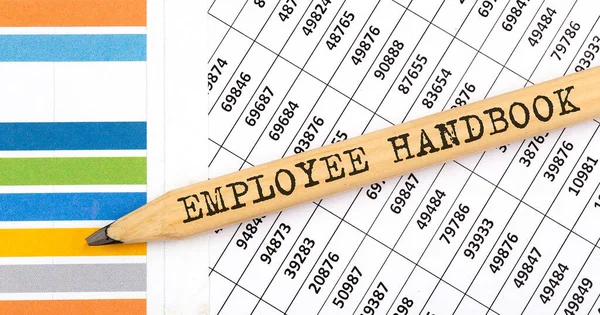 Çalışma konsepti EMPLOYEE El Kitabı kalem üzerine el kitabı arkaplan üzerinde metin