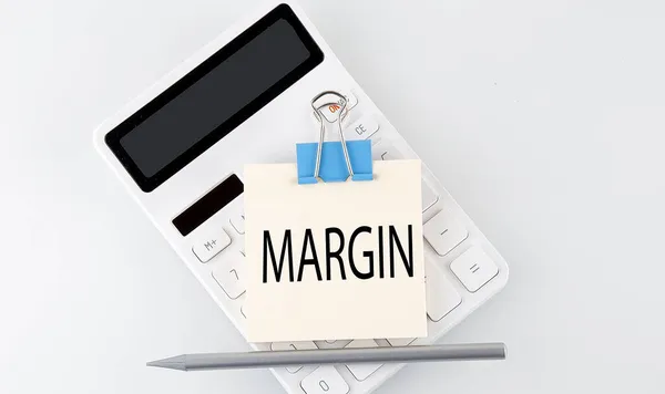 Margin Text Sticker White Calculator — Stock Photo, Image