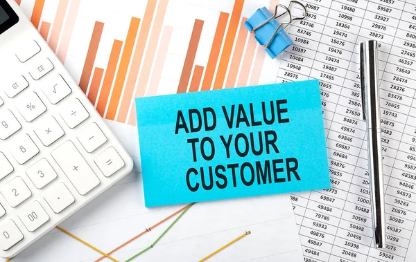 Add Value Your Customers Text Sticker Diagram Background — Stock Photo, Image