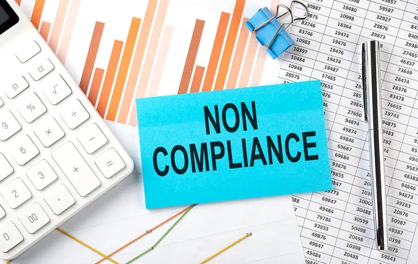 Non Compliance Text Sticker Diagram Background — Stock Photo, Image