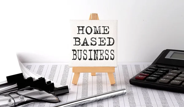 Κείμενο Home Based Business Easel Εργαλεία Γραφείου Και Χαρτί Επιχειρήσεις — Φωτογραφία Αρχείου