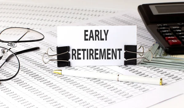 Word Writing Text Early Retirement White Sticker Chart Background Business — Stock Photo, Image
