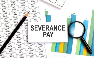 Dosya arkaplanındaki beyaz kart üzerindeki SEVERANCE Ödeme metni