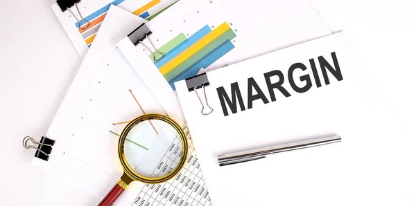 Margin Text White Paper Light Background Charts Paper — Stock Photo, Image