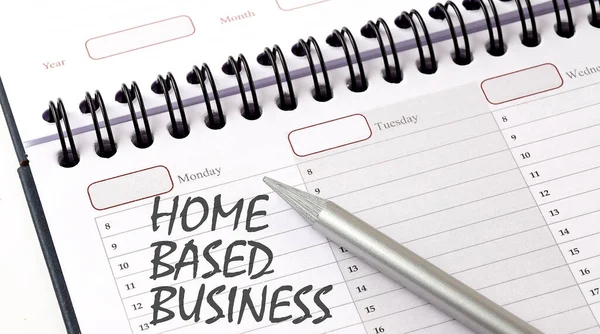 Woorden Home Based Business Geschreven Agenda Planner Eraan Herinneren — Stockfoto