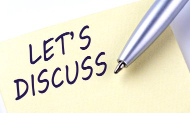 Yapışkan Not İletisi Hadi beyaz arkaplanda kalemle diskalifiye edelim