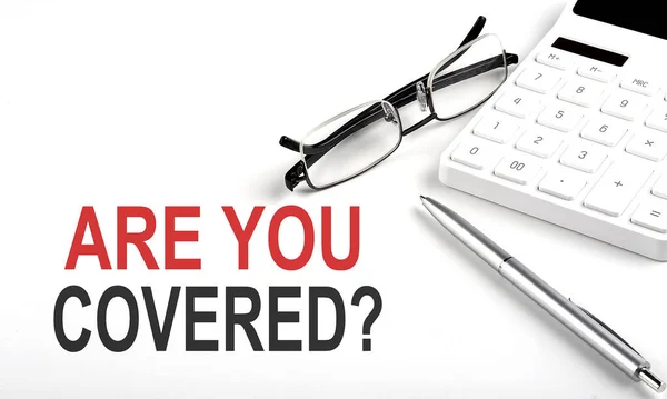 You Covered Concept Calculator Pen Glasses White Background — Stock Photo, Image