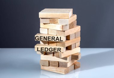 Ahşap bloklardaki metin GENERAL LEDGER