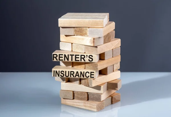 Text Wooden Blocks Renter Insurance — Stock Photo, Image