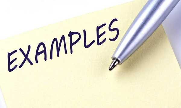 Sticky Note Message Examples Pen White Background — Stock Photo, Image