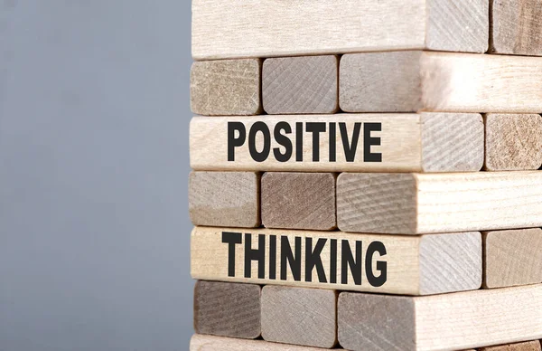 Der Text Auf Holzklötzen Positive Thinking — Stockfoto